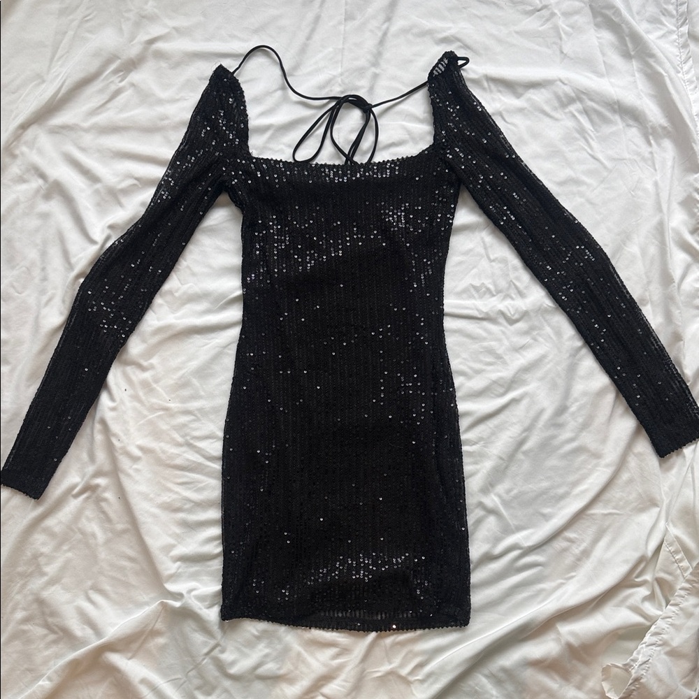 Elegant Black Sequin Dress